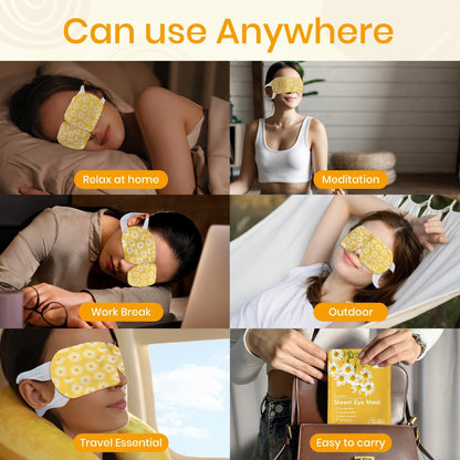 LANNA Heated Steam Eye Mask, Disposable 120 Minutes, Lavender Scent, 5 Pcs