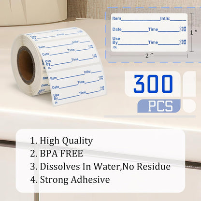 L LIKED 250 Dissolvable Labels 2"x 2" Use By Food Rotation Storage Label