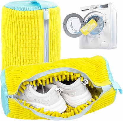 Shoe Washing Machine Bag,Laundry Shoe Bag for Washer and Dryer,Reusable Shoe Cleaning Bag for Sneakers,Tennis Shoes,With Self-locking Zipper, Microfiber Inside,Include Shoe Bag (Pro Grey - 1 Pack)