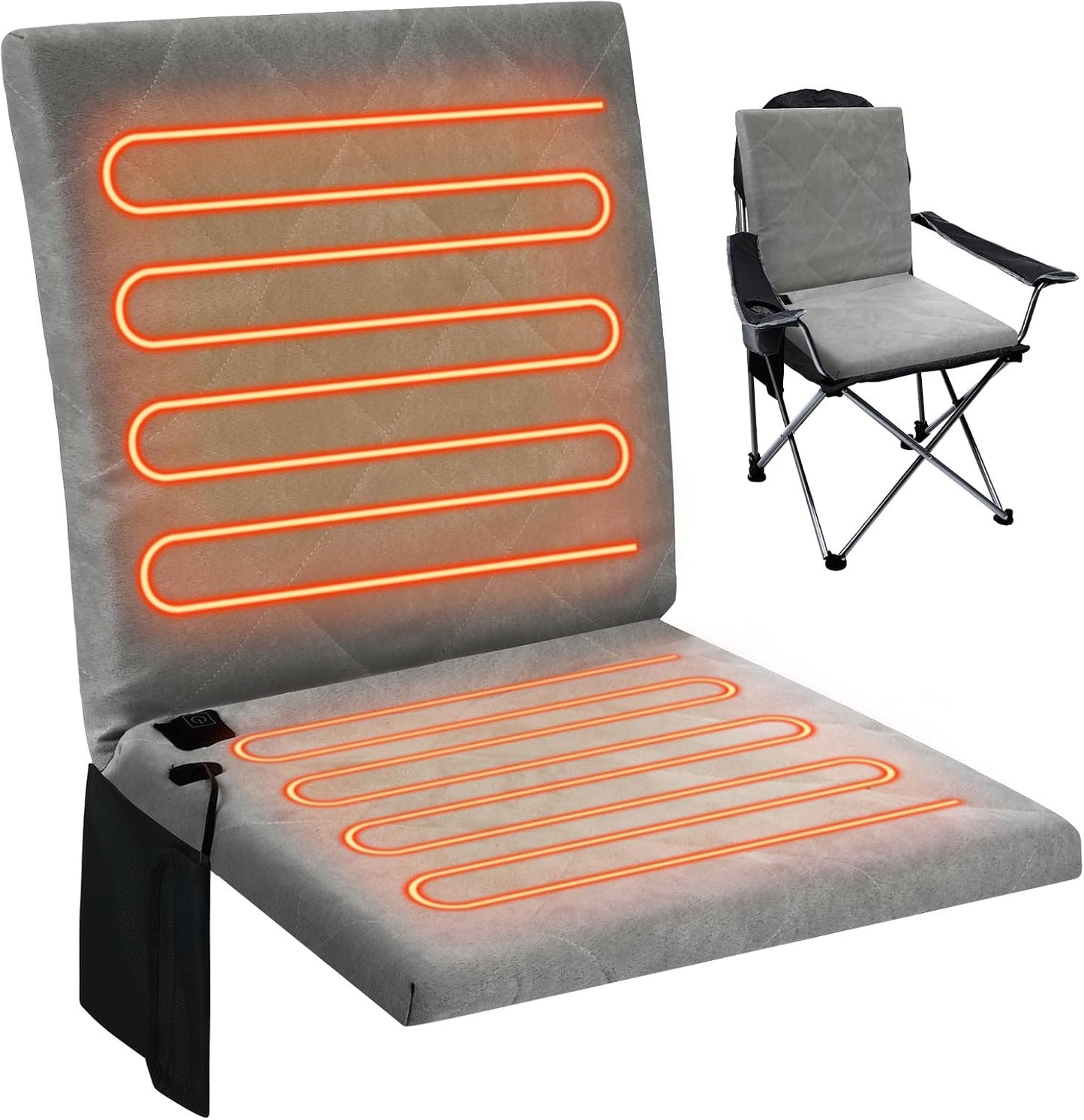 Thyle Portable Heated Seat Cushion for Bleachers Foldable Heating Cushion 3 Mode Adjustable Heated Stadium Chair Bleacher Seat for Bleachers Indoor, Power Bank Not Included