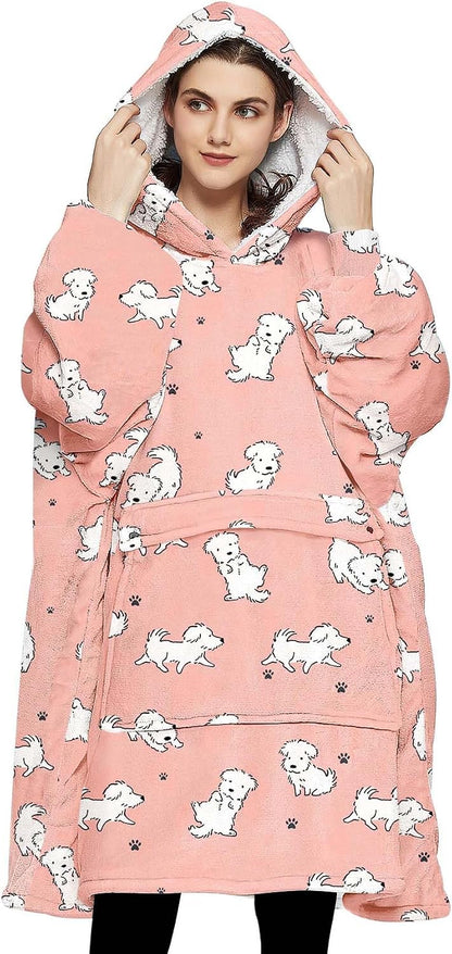 Wearable Blanket Hoodie for Adults With Pocket Strawberry Hoodie | Sherpa, Fuzzy Blanket Hoodie, Oversized Sweatshirt Blanket, Kangaroo Pouch, Cute Birthday Gifts for Sister, Cute Stuff