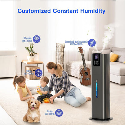 Smart Humidifiers Large Room Bedroom Home,2.11Gal(8L) Quiet Top Fill Cool Mist Humidifier,Smart App & Remote Control, 3 Speed Humidifier with 360°Nozzle,Humidity Setting for Baby Office Plant(White)