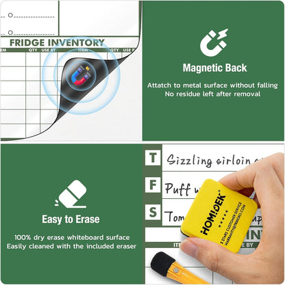 Magnetic Fridge Calendar Magnet, Dry Erase Whiteboard Calendar and Family Chore Chart for Adults with Magnetic List, Dry Erase Markers and Eraser - 14 x 11 Inches