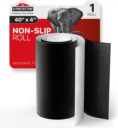 X-Protector Rubber Strip - 8 PC Non Slip Pads - Black Universal Grip Strips | Self-Adhesive Rubber Sticky Pads - Premium Feet for Keyboard, Appliances - Featuring an Amazing Super Sticky Gripping Pad