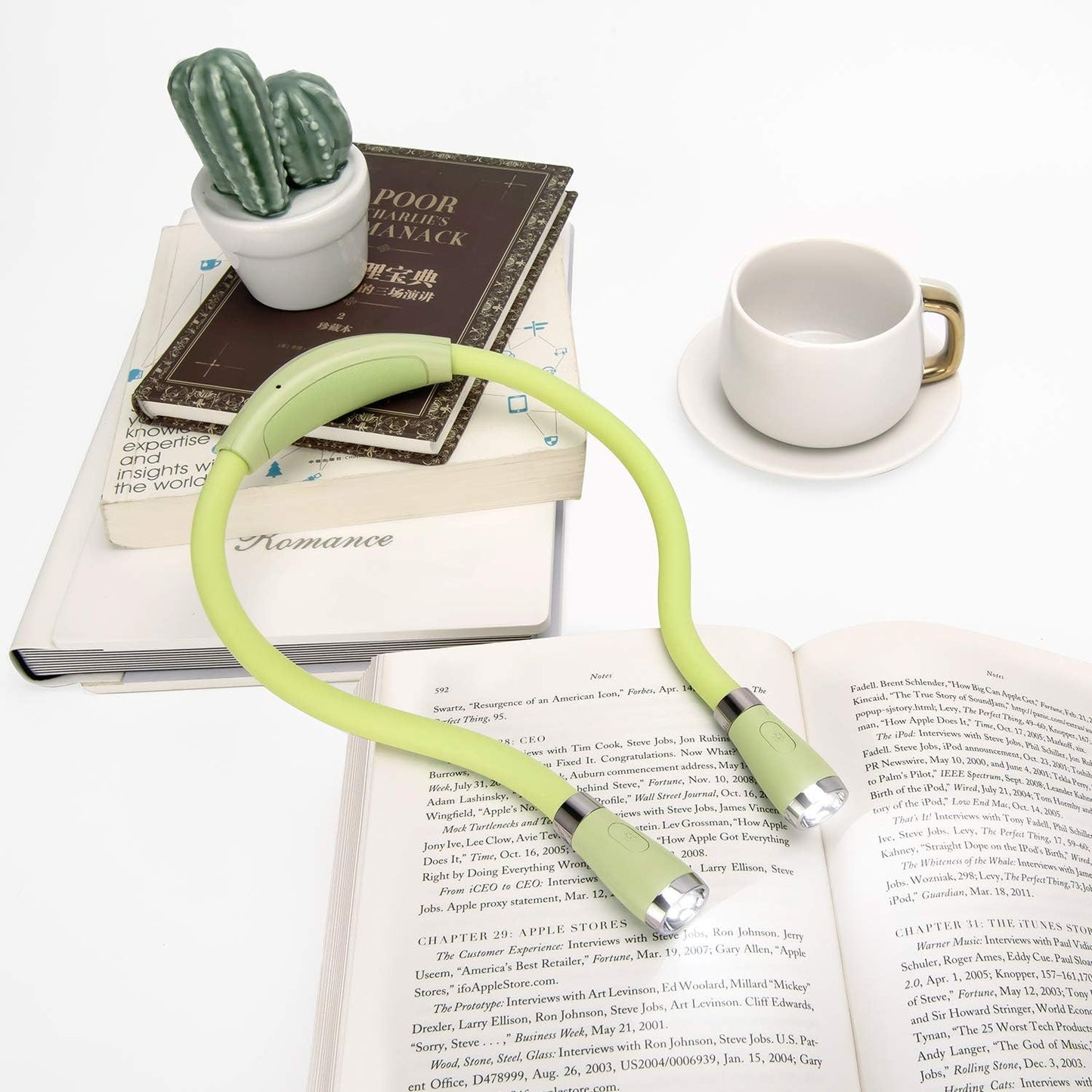 LED Neck Book Light, USB-C Rechargeable, Hands Free, 4 Super Bright LED Bulbs, 3 Adjustable Brightness, Best for Reading in Bed, Knitting, Walking, Jogging, Mending in Night (Pink)