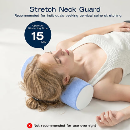 Neck Roll Pillow for Neck Pain Relief - Memory Foam Neck Support Pillow for Bed | Round Neck Pillow for Sleeping, 15.7 * 6 * 6 inch (Cool-Blue)