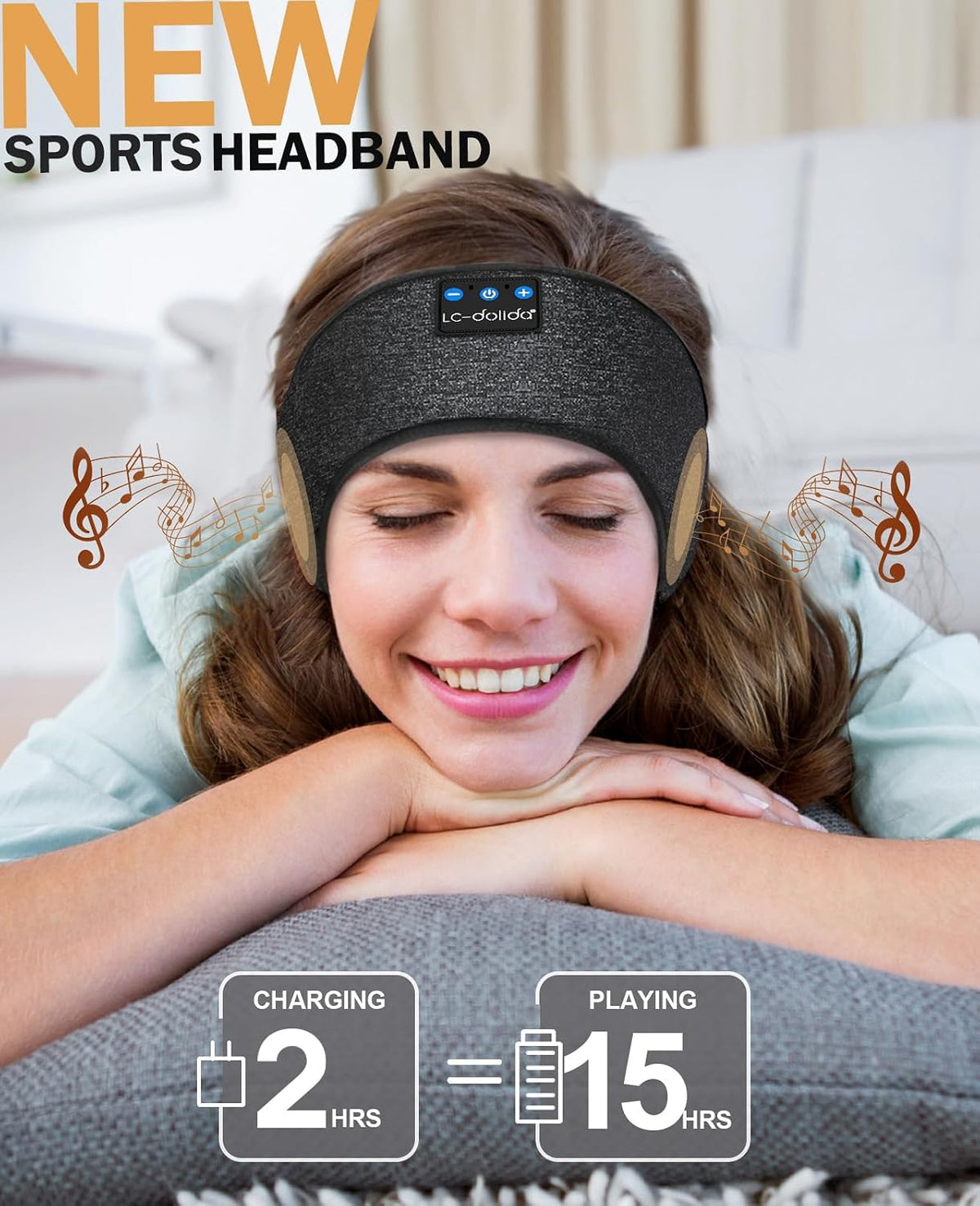 LC-dolida Sleep Headphones Headband Bluetooth 5.4, Sports Headband Earphones Wireless with Speaker Microphone USB C for Women Sleeping Gift Workout Jogging Yoga Insomnia Travel Meditation, Butterfly