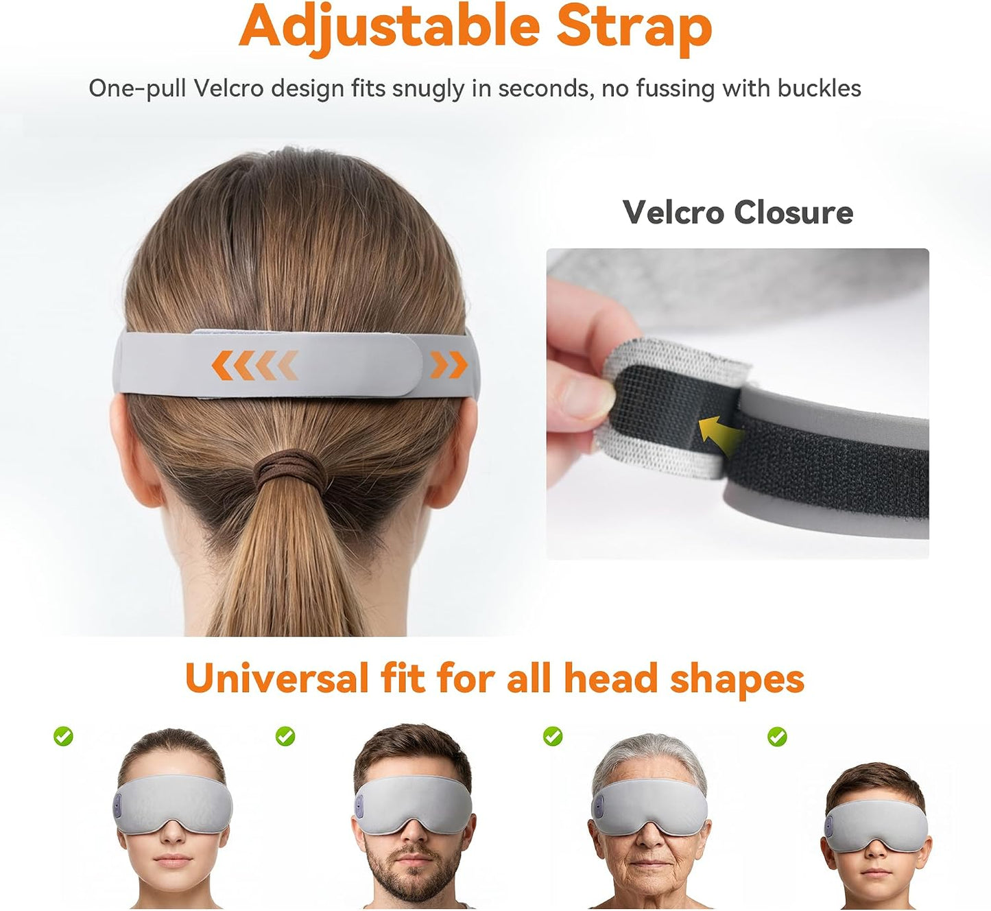 Heated Eye Mask Cordless Relieves Dry Eyes Fatigue, Blepharitis & Stye | Premium Fabric Skin-Friendly,Cordless，3 Heat Settings, Rechargeable, Ideal Gift for Women Men (Grey)