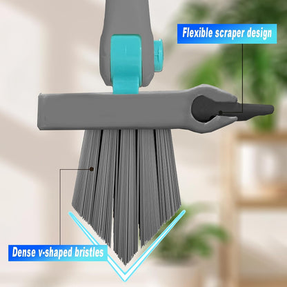 Grout Brush with Long Handle V Shape Floor Scrub Brush Stiff Bristle Grout Scrubber for Cleaning Bathroom Garage Kitchen Wall Tub Tile (1, White)