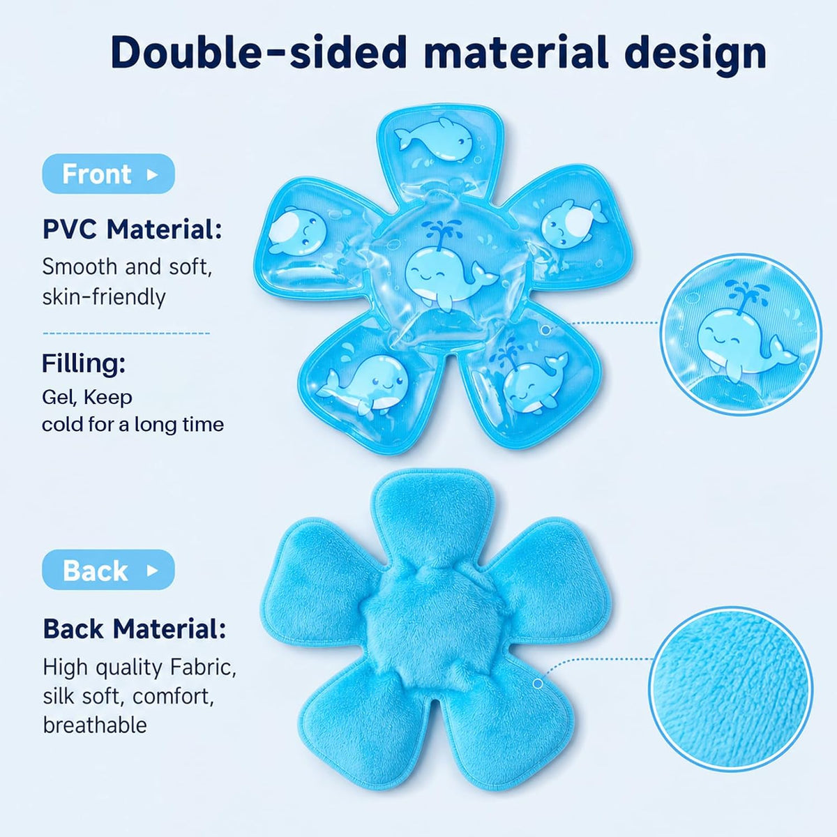Head Gel Ice Pack, Cold Gel Ice Packs for Injuries, Heat Stroke Prevention Cooling Hat Insert, Reusable Ice Packs for Hard Hats, Sun Hats, Cycling Helmets, 4 Packs
