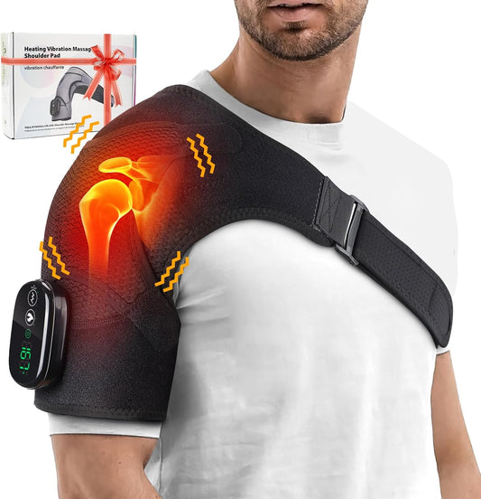 Cordless Shoulder Heating Pad & Massager with Vibration, FSA ⁄ HSA Eligible