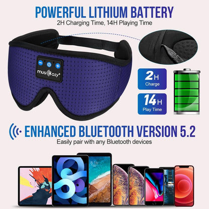 MUSICOZY Sleep Headphones Bluetooth 5.4 Sleep Mask with HD Sound