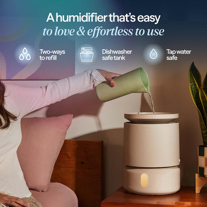 BLUEAIR 3.8L Top-Fill Humidifiers for Bedroom, 1 Gal, DreamWell H38i Grey