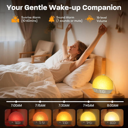 Wake Up Light Sunrise Alarm Clock, White Noise Sound Machine