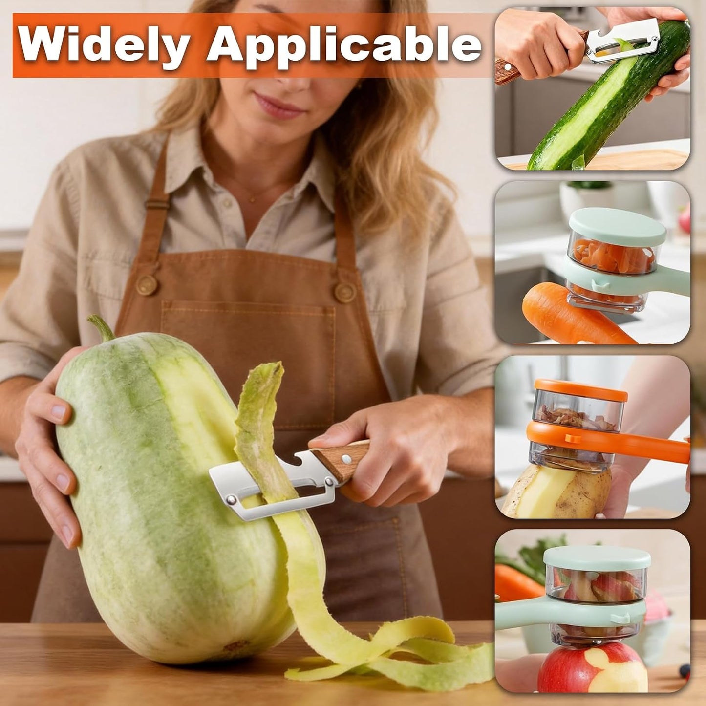 2Pack Multi Functional Vegetable Peeler with Container & Bottle Opener | 2pcs Peelers With Container & Storage Box, Stainless Steel Blade, Bottle Opener, For Apples, Potatoes, Carrots