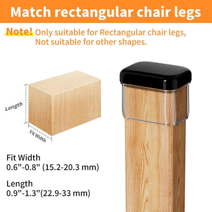 Ezprotekt Chair Leg Sliders for Carpet, 24 Pcs Square Chair Glides for Carpet, Carpet Furniture Pads Stool Leg Protectors Caps, Carpet Furniture Glides Quickly and Easily (L Fit:1" - 1.4")