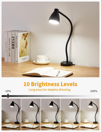 BOHON No Install Bedside Reading Light, Clip-Free Wall Mounted Lamp Black | 5 Colors & 10 Brightness Levels, Flexible Gooseneck, 30 Min Auto-Off Timer, Bed Lights for Headboard, Bedroom, Dorm