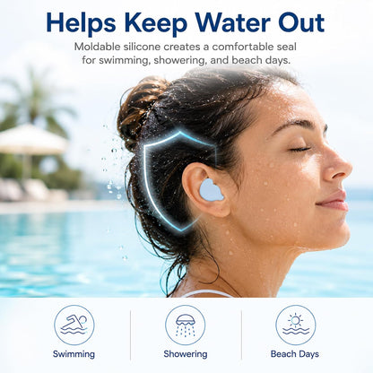 AITOLY Moldable Silicone Ear Plugs for Sleeping, Soft Reusable Noise Reduction Earplugs for Snoring, Side Sleepers, Small Ears, Swimming and Travel