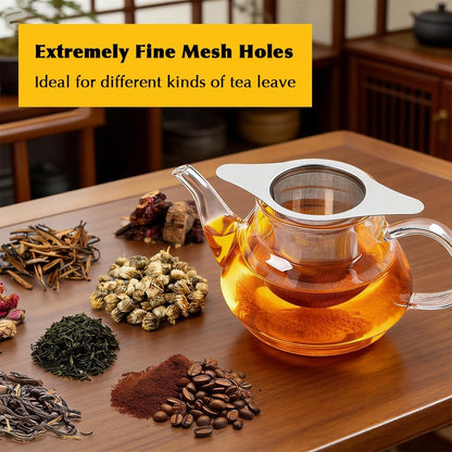 2-Pack 304 Stainless Steel Tea Infusers with Double Handles, Ultra-Fine Mesh Loose Leaf Strainers, Fits Most Teapots & Mugs, Easy to Clean – Great Gift for Tea Lovers