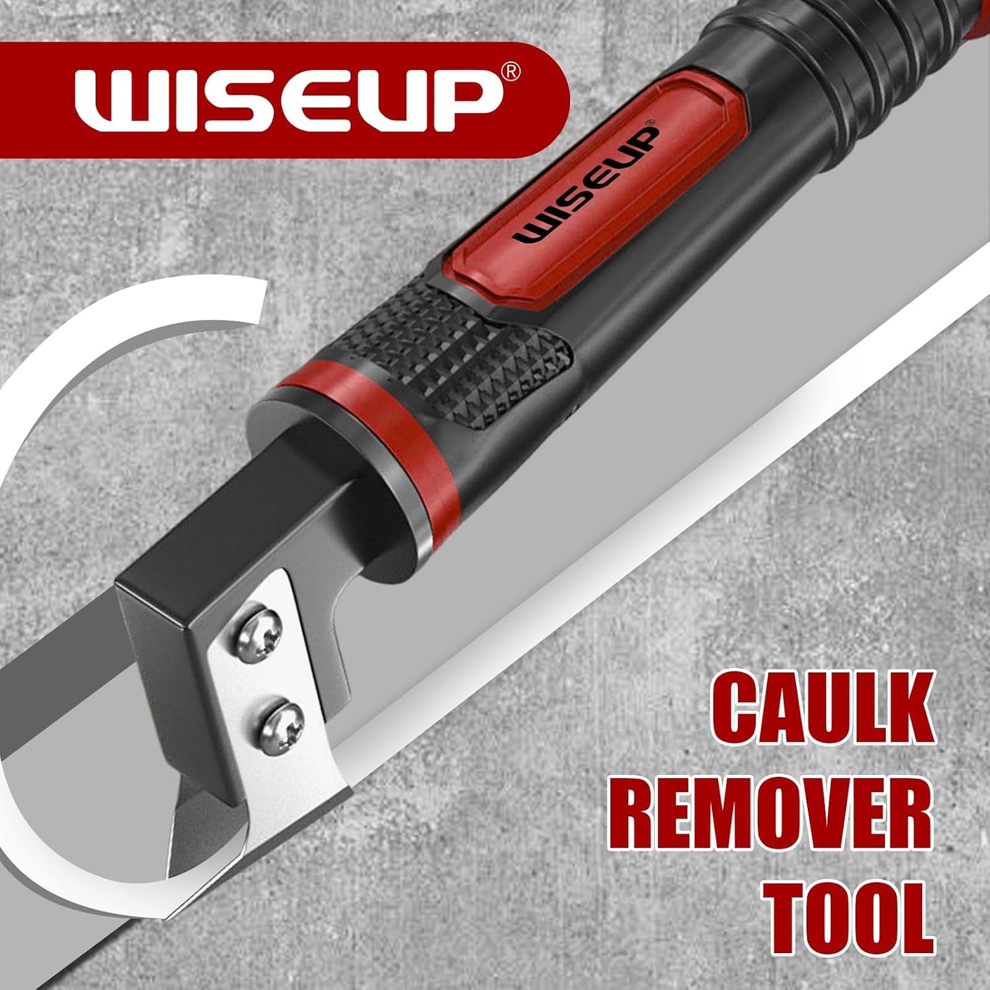WISEUP Caulking Tool，6 in 1 Caulk Remover Tool with Grout Scraper，Brush | Caulking Tool Kit for Kitchen,Bathroom,Window,Door