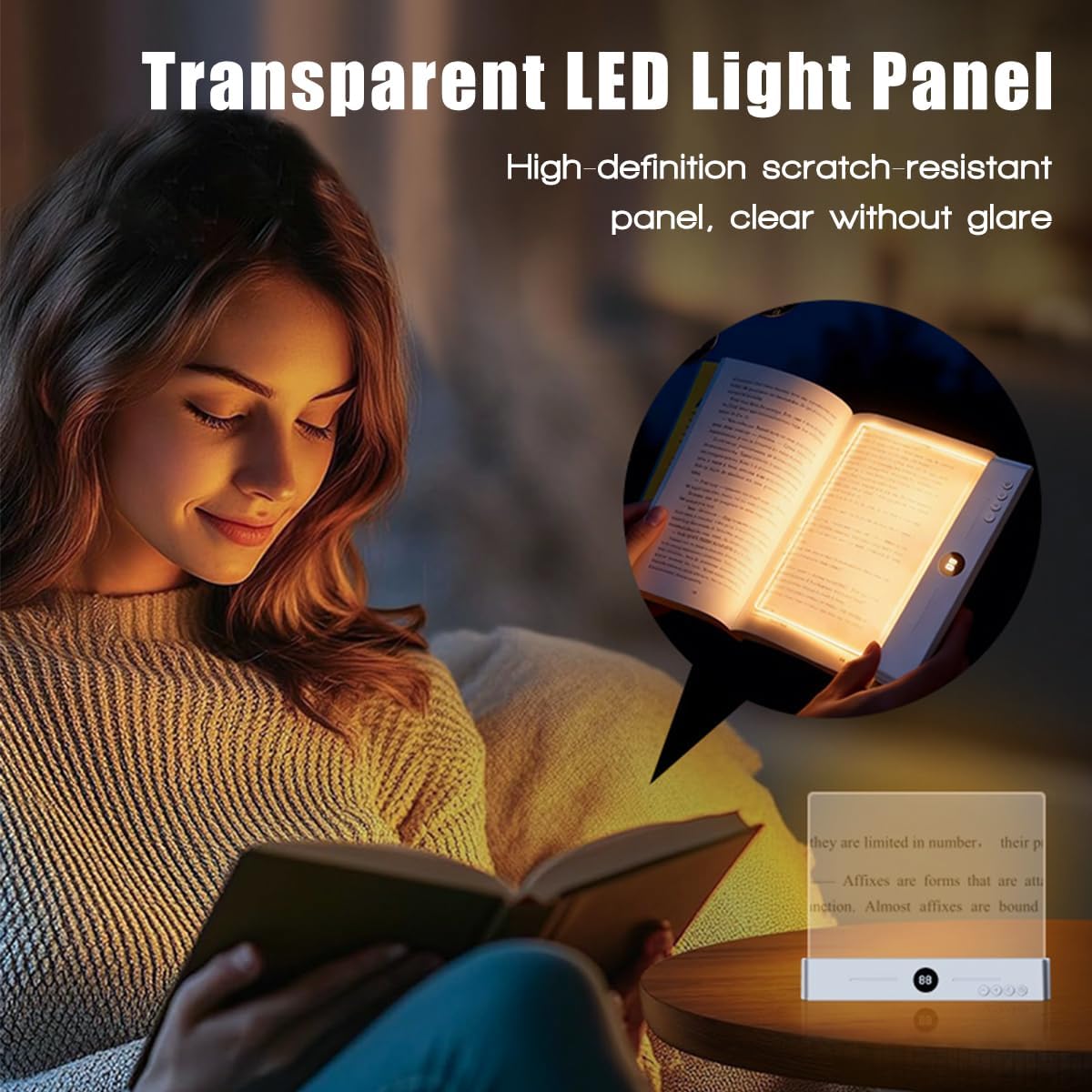 Flat Book Light,2026 Upgrade, Book Light Treasure Box, Reading in Bed at Night with 3 Colors & Timer, Dimmable Panel Plate Book Lamp Full Page Light, Bookish Gifts for Book Lovers
