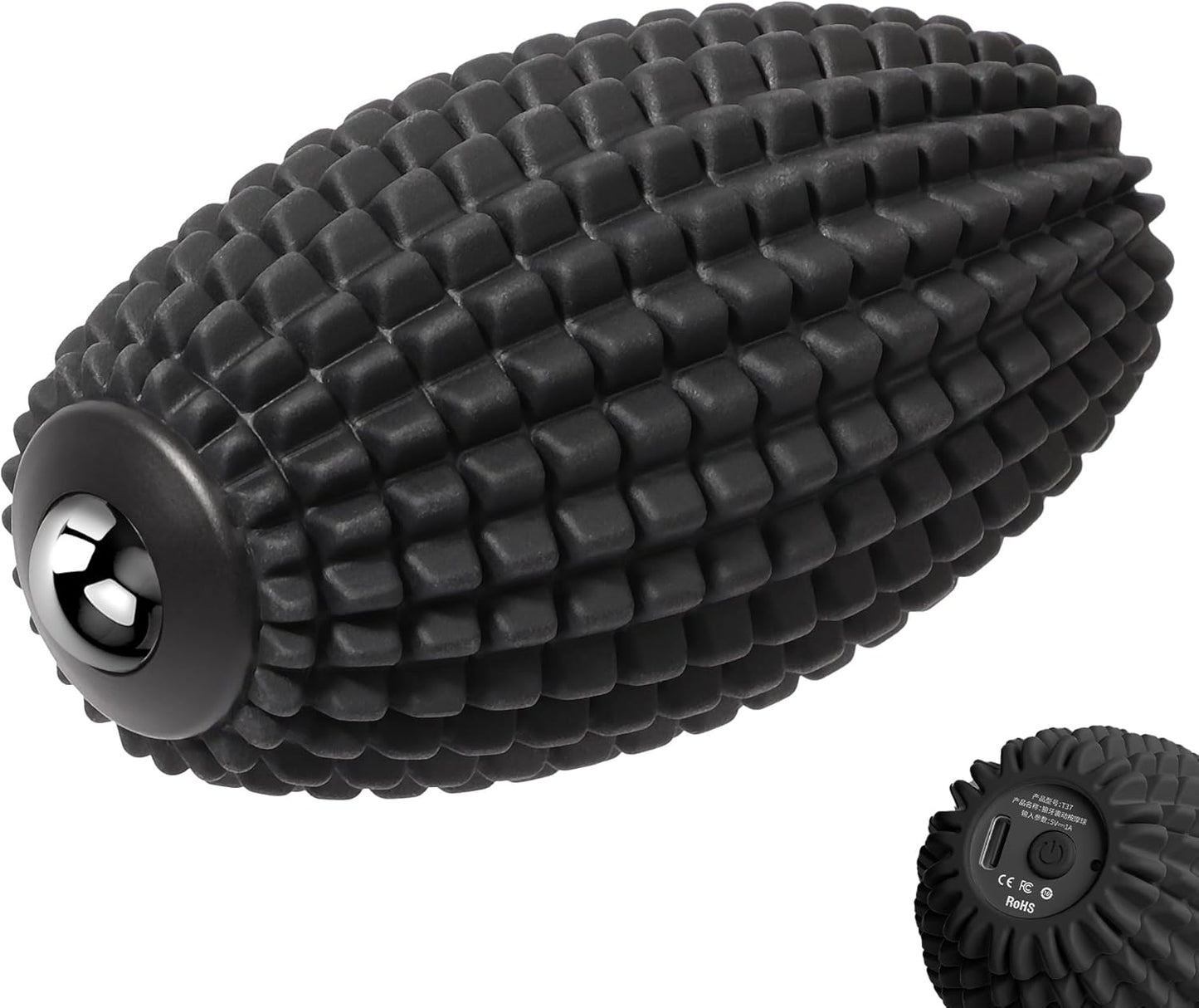 Vibrating Massage Ball for Plantar Fasciitis, Silicone Trigger Point, Myofascial Massage Ball, Deep Tissue Roller for Back, Shoulder, Foot, Muscle Recovery, Hip & Psoas Release Tool (Blue)