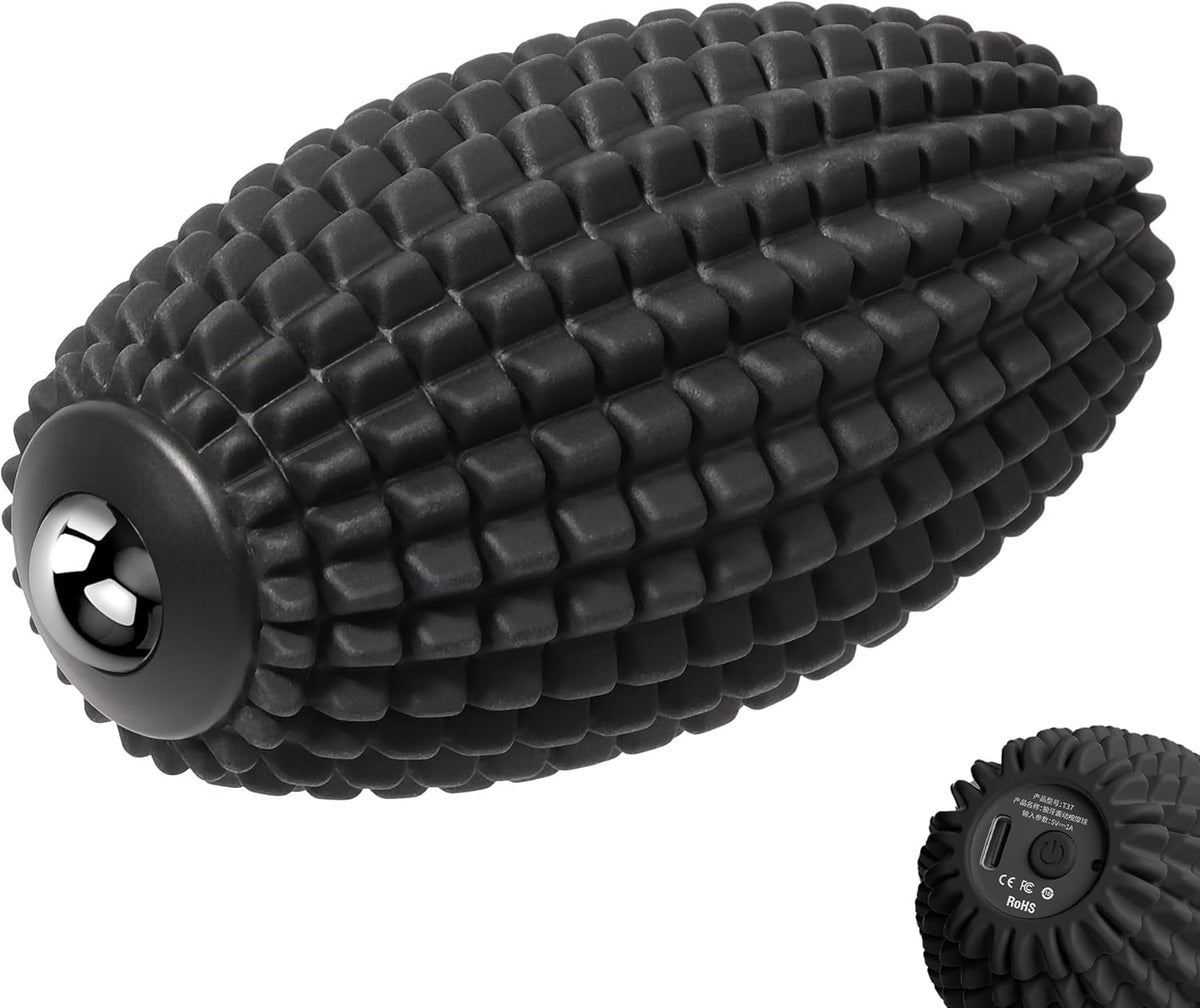 Vibrating Massage Ball for Plantar Fasciitis, Silicone Trigger Point, Myofascial Massage Ball, Deep Tissue Roller for Back, Shoulder, Foot, Muscle Recovery, Hip & Psoas Release Tool (Blue)