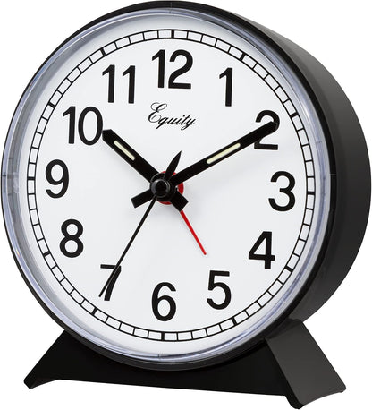 Equity 14075 Black Analog Wind-Up Alarm Clock