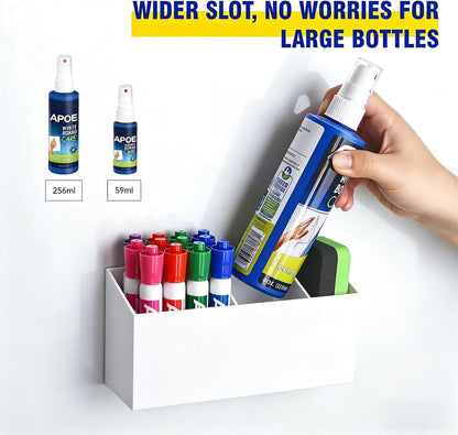 Magnetic Marker Holder for Whiteboard, Fridge, Teacher Must Have | Acrylic Magnet Dry Erase Pen Holder for Refrigeator, Anti-slip Pencil Holder for Classroom, Locker Organizer Accessories