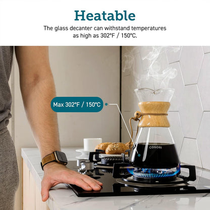 COSORI Electric Gooseneck Kettle Smart Bluetooth with Variable Temperature Control, Black & Pour Over Coffee Maker with Double-layer Stainless Steel Filter, 34 Ounce