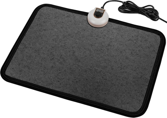 Electric Heated Floor Mats Under Desk, Heated Foot Warmer - 110v Toes Warming Heater for Office and Home(Stone Grain)