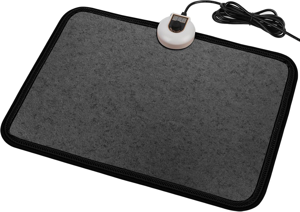 Electric Heated Floor Mats Under Desk, Heated Foot Warmer - 110v Toes Warming Heater for Office and Home(Stone Grain)