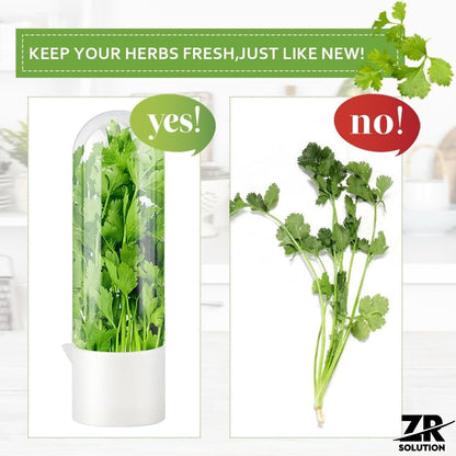 Fresh Herb Keeper, Acrylic Storage Container for Refrigerator, Storage for Herbs Airflow Optimized Lid - Triples Herb Life Vegetables for Fridge Fresh Herb Keeper Crisp Greenery (4)