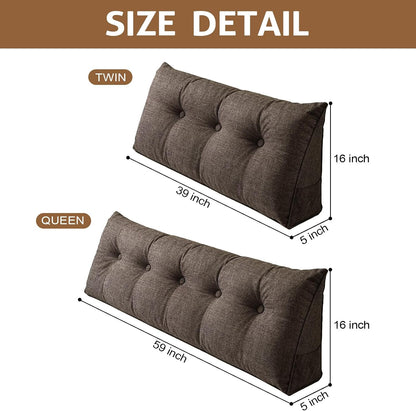 Wedge Pillow – Reading & Bed Rest Pillow for Sitting in Bed, Couch, or Floor, Multi-Purpose Headboard Wedge for Sleeping, After Surgery, Leg & Back Support, Neck Cushion & Washable Cover, Dark Gray