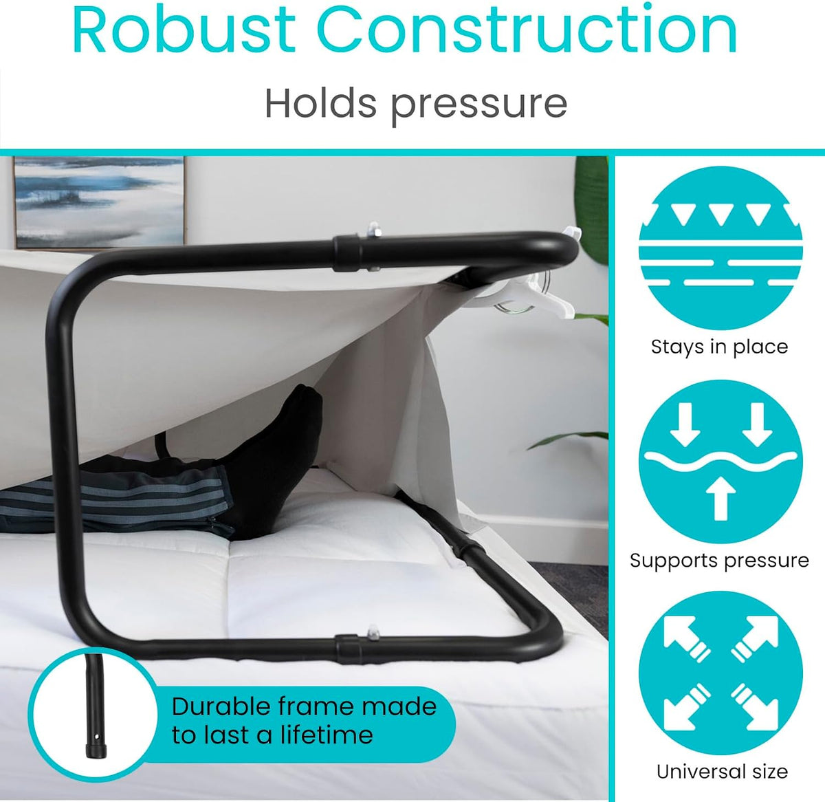 Vive Blanket Lifter for Feet 26"-34" - Adjustable Bed Foot Protector - Bed