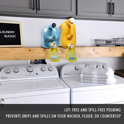 Detergent Cup Holder Set of 2, Besuerte Tidy Cup Laundry Detergent Drip Catcher Leak for Laundry Room Durable- No-Fall, No Drips or Spills【Grey】