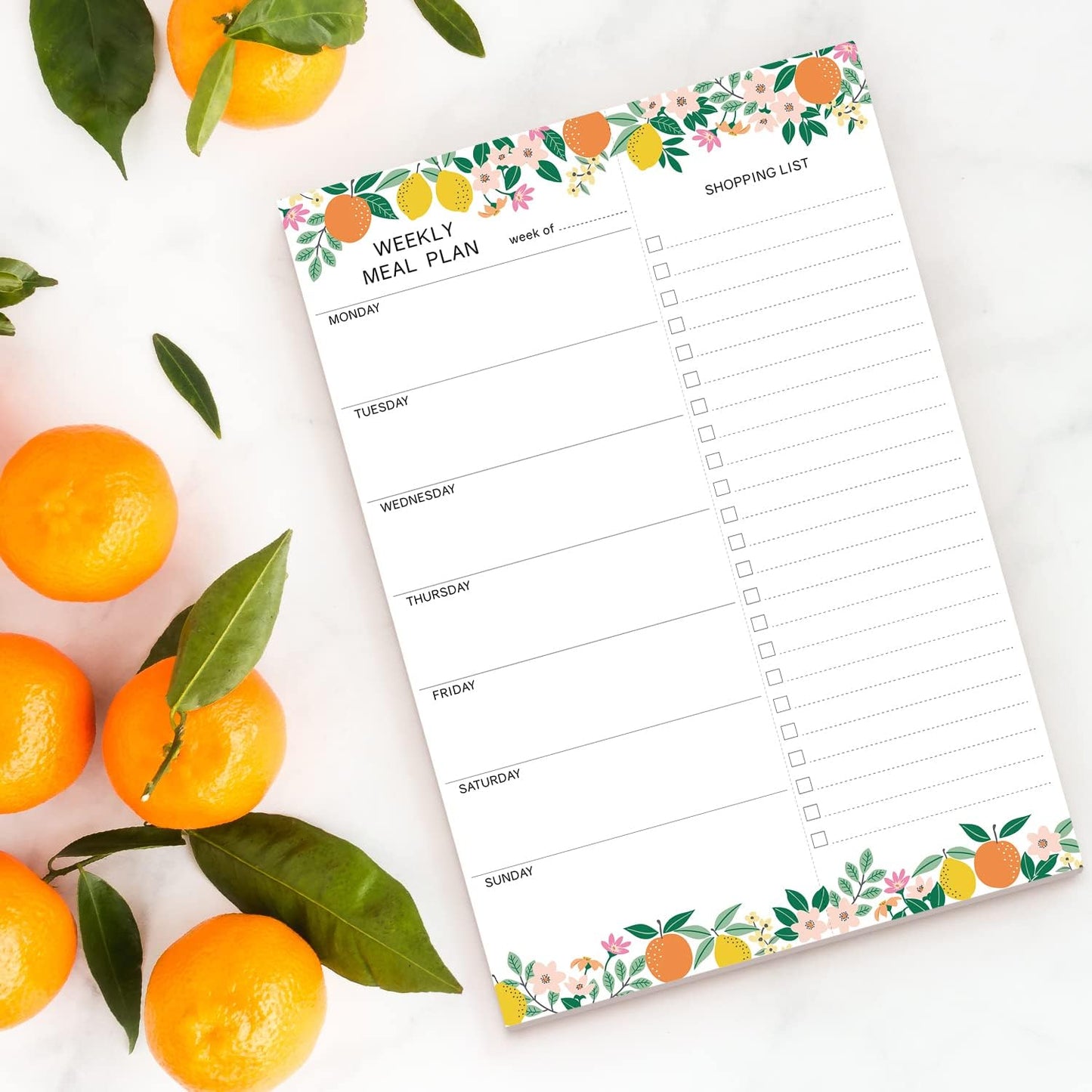 Sweetzer & Orange Fruity Weekly Meal Planner and Grocery List Magnetic Notepad. 7x10” Meal Planning Pad with Tear Off Shopping List. Plan Weekly Menu Food for Weight Loss or Dinner List for Family!