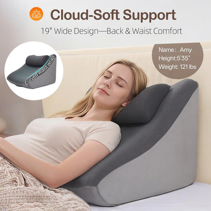 Vekkia 21” Back Rest Pillow with Dual-Layer Foam for Reclining and Sitting