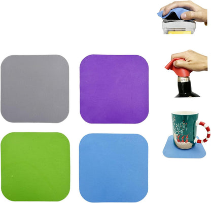 Jar Opener Kit, 5 in 1 Multi Function Can Opener, 4 in 1 Bottle Opener with Non Slip Rubber Jar Gripper Pad for Arthritis Weak Hands
