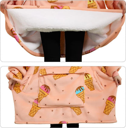 Wearable Blanket Hoodie for Adults With Pocket Strawberry Hoodie | Sherpa, Fuzzy Blanket Hoodie, Oversized Sweatshirt Blanket, Kangaroo Pouch, Cute Birthday Gifts for Sister, Cute Stuff