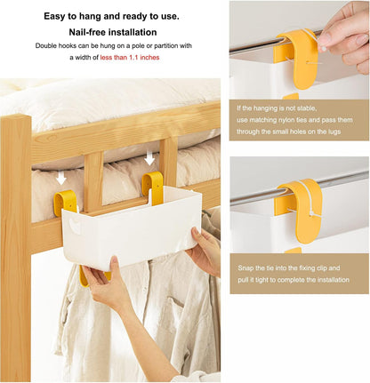 Bedside Organizer Storage Caddy Hanging as Bunk Bed Storage Accessories Handrail Multi Pockets for Dorm Bunk Bed Shelf
