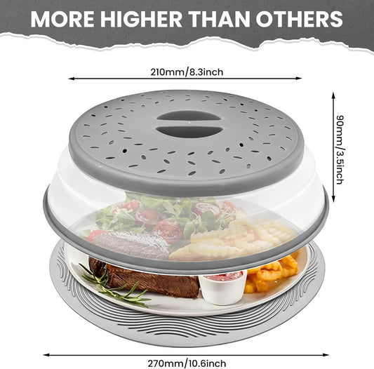 Collapsible Microwave Splatter Cover for Food, 10.5 Inch, Pack of 2