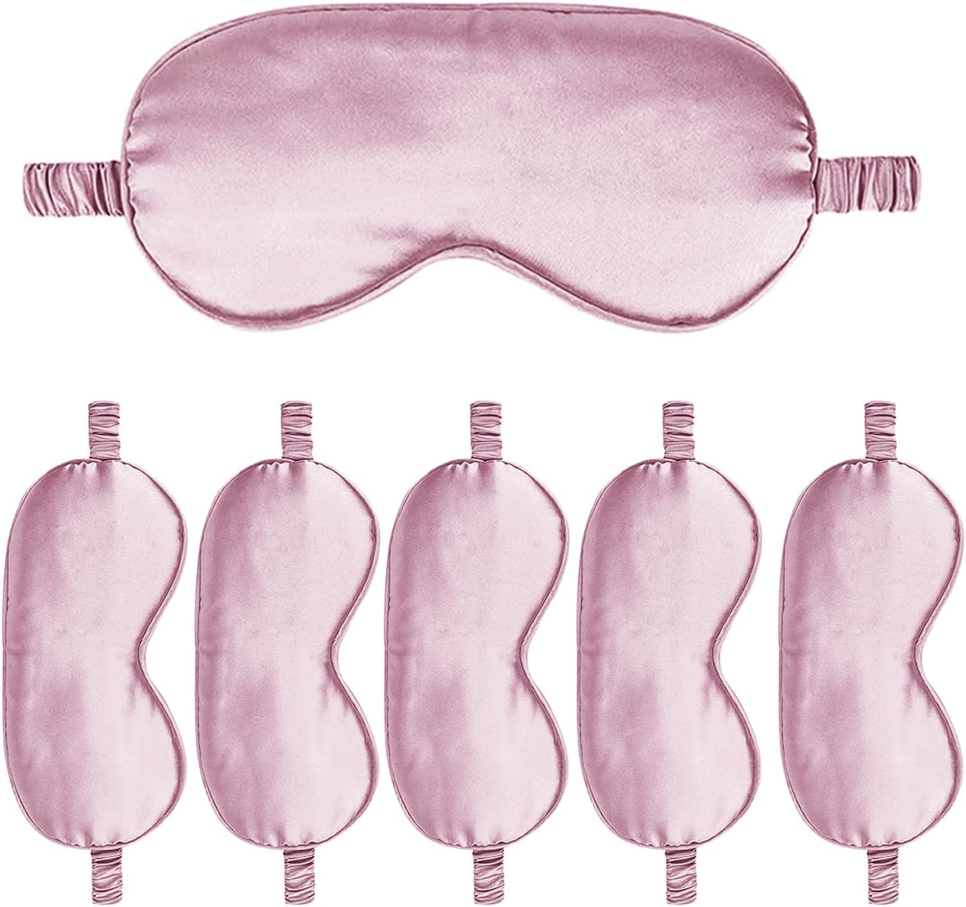 6PACK Silk Sleep Mask Satin Eye Masks Blackout Silky Eyeshade Cover Soft Blindfold Eyeshades for Women Sleeping Travel Gift