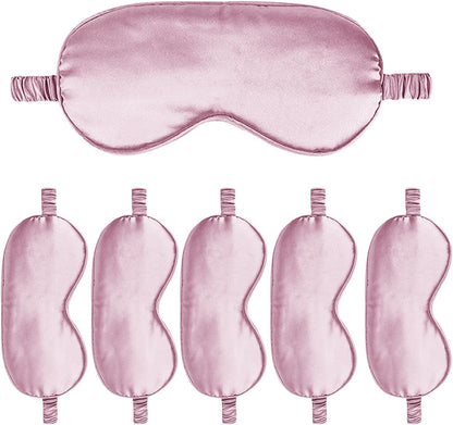 6PACK Silk Sleep Mask Satin Eye Masks Blackout Silky Eyeshade Cover Soft Blindfold Eyeshades for Women Sleeping Travel Gift
