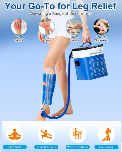 JOBYNA Leakproof Cold Therapy Knee Pad – Compatible Exclusively Ice Therapy Machine, Continuous Circulating Ice Knee Wrap for Post-Surgery Recovery, ACL, Meniscus Tear – No Gel Replacement Pad