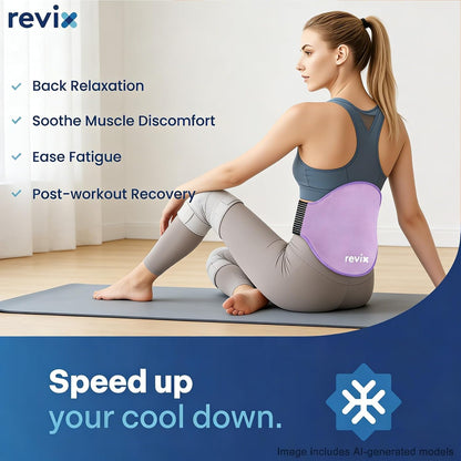 REVIX Extra Large Lower Back Ice Pack Wrap, 2 Pack Gel Wrap for Lumbar | Reusable Cold Gel for Sciatica & Waist Relief, 13.4 x 11 in, Hands-free Lumbar Wrap for Men & Women, Blue