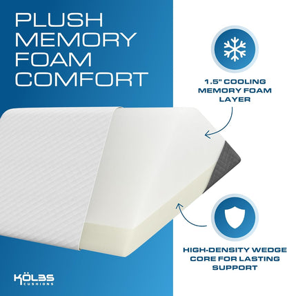 Kolbs Leg Elevation Pillow for After Surgery | Flat Top Bed Wedge Bolster Pillow for Legs | Foot, Knee, Ankle Elevation Post Surgery (Flat Top 7" Height)