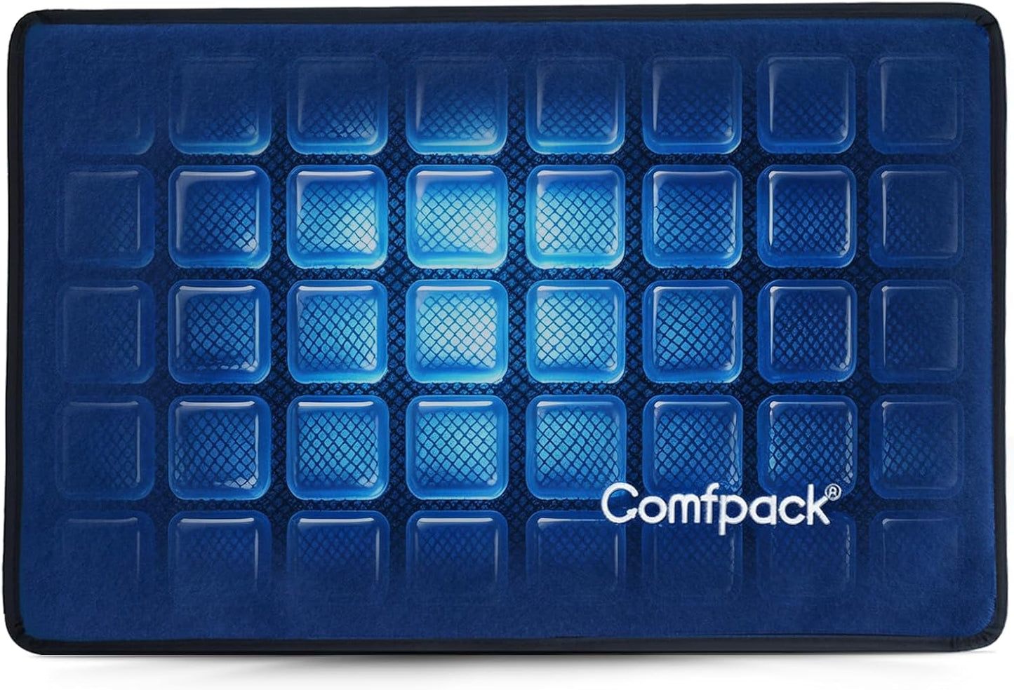 Comfpack Ice Packs for Injuries Reusable with Elastic Strap, 60-Minute Long Lasting Cold Therapy with Ice Grid Gel Design, Flexible Reusable Ice Pack Wrap for Knee, Hip, Shoulder, Neck, 13.4 × 8.6"