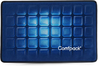 Comfpack Ice Packs for Injuries Reusable with Elastic Strap, 60-Minute Long Lasting Cold Therapy with Ice Grid Gel Design, Flexible Reusable Ice Pack Wrap for Knee, Hip, Shoulder, Neck, 13.4 × 8.6"