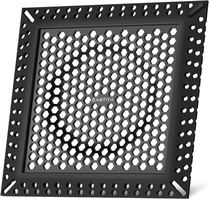 Square Shower Drain Hair Catcher, Anti-Clogging, Gray, 4 inch | Fast Drainage, Anti-Slip & Stays in Place, Stainless Steel & TPE Material, Easy Clean Fits Bathroom Hair Catcher for Shower